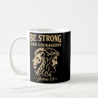 Caneca De Café Seja Forte E Corajoso Leão Josué 1_9 Cristão