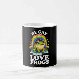 Caneca De Café Seja Gay Ame Sapos Divertido Orgulho LGBTQ Arco-ír