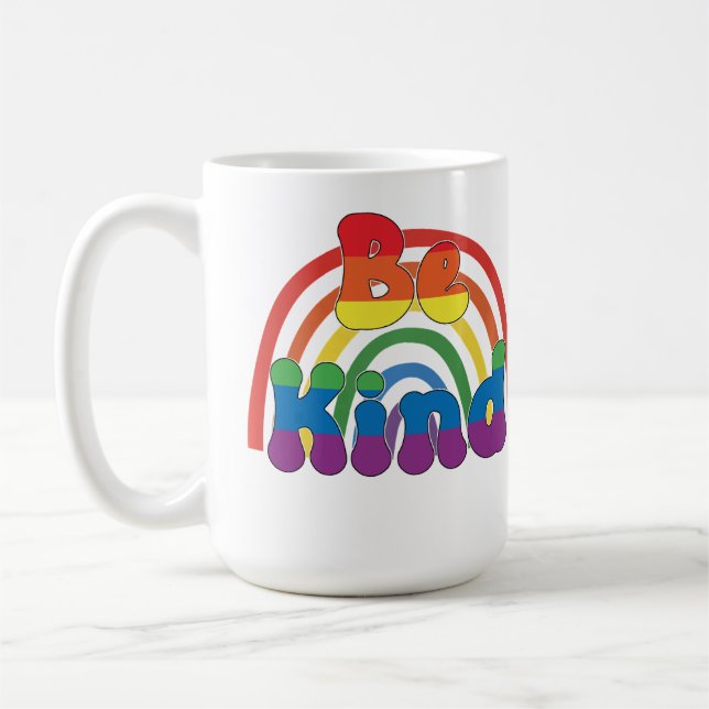 Caneca De Café Seja Gentil - Amor Arco-Íris LGBTQIA (Esquerda)