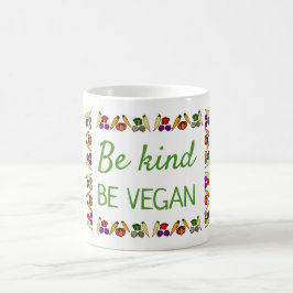 Caneca De Café Seja gentil, BE VEGAN. Seu nome, personalizado