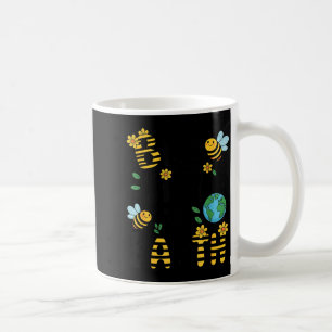 Caneca De Café Seja gentil com a terra - abelhas fofas flores pla