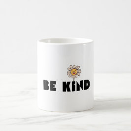 Caneca De Café Seja Gentil Flor de Margarida Sorridente Fofa | Ge