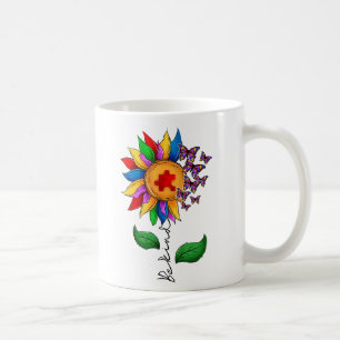 Caneca De Café Seja gentil, girassol - consciência do autismo