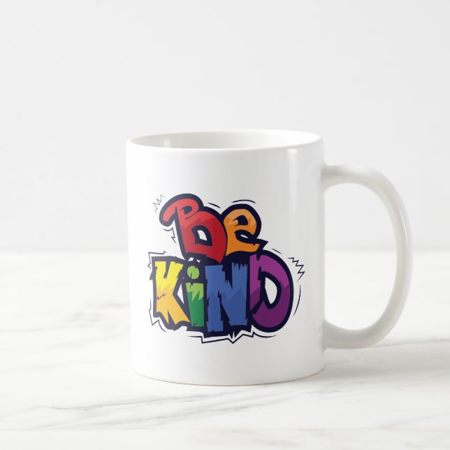 Caneca De Café Seja gentil | LGBTQ | Arco-íris | Mês do Orgulho (Direita)