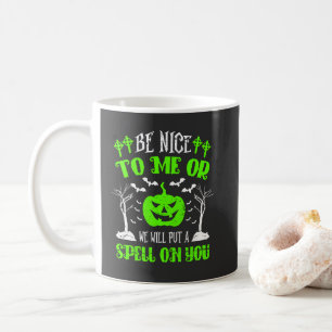Caneca De Café Seja gentil ou coloque os morcegos de abóbora de