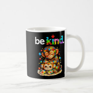 Caneca De Café Seja gentil soco macaco colorido quebra-cabeça aut