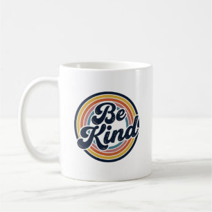 Caneca De Café Seja Legal Design de Camisa Vintage Retro Arco-Íri