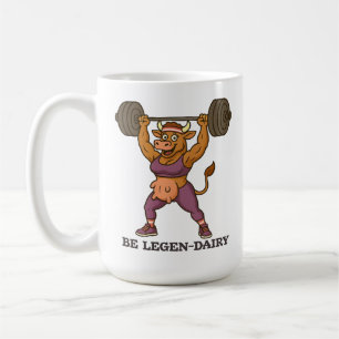 Caneca De Café Seja Legen-Lácteo – Funny Cow Weightlifting Gym