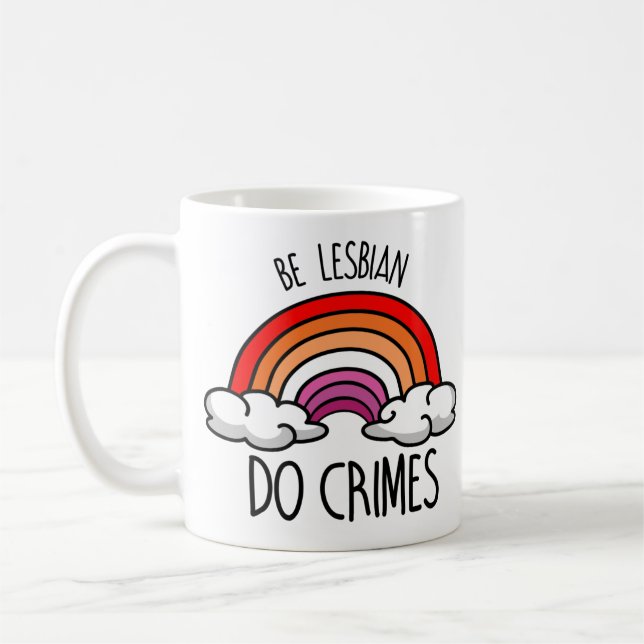 Caneca De Café Seja Lésbica e Cometa Crimes (Esquerda)