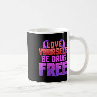 Caneca De Café Seja Livre De Drogas Se Ame Roxo Fita