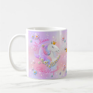 Caneca De Café Seja Magro, Rosa, Unicórnio Princesa Sparkle