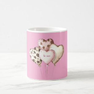 Caneca De Café Seja Meu Corações Balões Amor Dia dos Namorados