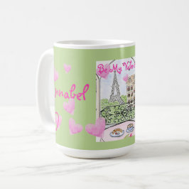 Caneca De Café Seja Meu Namorado Paris Torre Eiffel Personalize