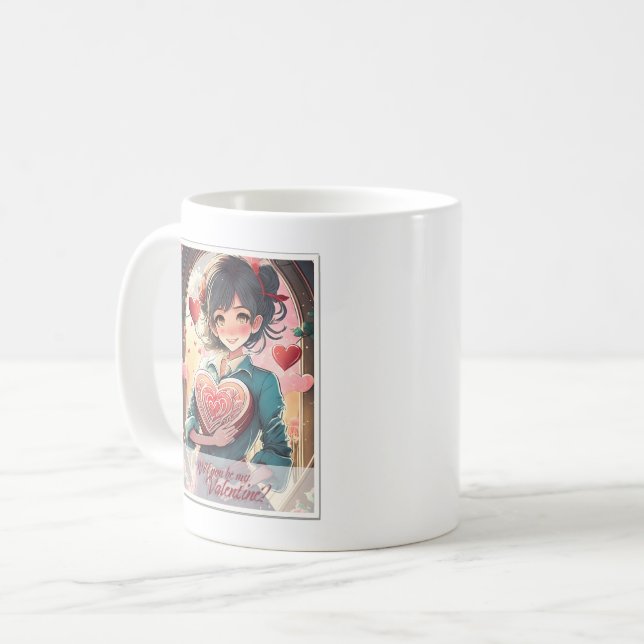 Caneca De Café Seja meu Namorados no Estilo de mangá 31470 (Frente Esquerda)