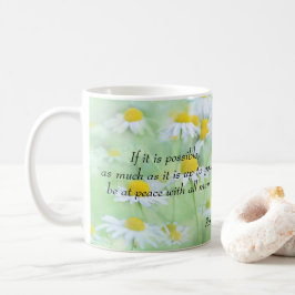 Caneca De Café Seja na paz com tudo - 12:18 dos romanos
