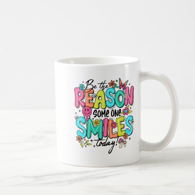 Caneca De Café Seja o Motivo de Alguém Sorrir Hoje Tipo Afirmativ (Direita)