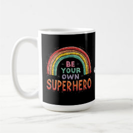 Caneca De Café Seja o seu super-herói, inspiracional e colorido
