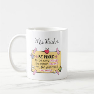Caneca De Café Seja Orgulhoso, Professor Personalizado