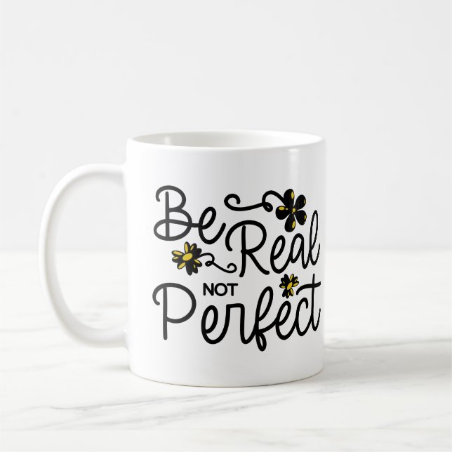 Caneca De Café Seja Realmente Não Autoamor Perfeito Saúde Mental (Esquerda)