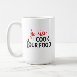 Caneca De Café Seja simpático, eu cozinho sua comida - Regras de