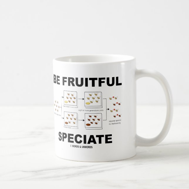 Caneca De Café Seja Speciate frutuoso (o humor da evolução) (Direita)