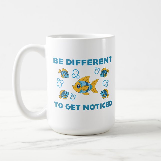 Caneca De Café Seja um design criativo único e diferente com peix (Esquerda)