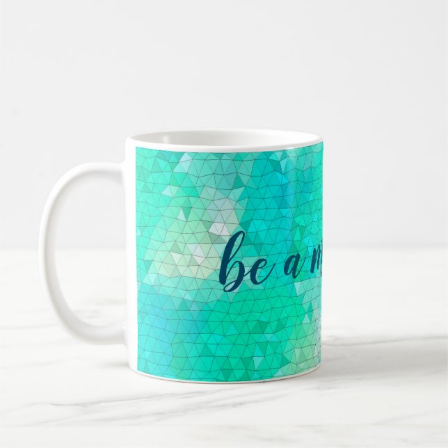 Caneca De Café Seja um padrão mosaico azul-marinho-aqua (Esquerda)