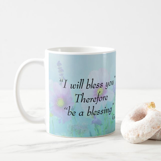 Caneca De Café Seja uma bênção, Gênesis 12 (Com Donut)