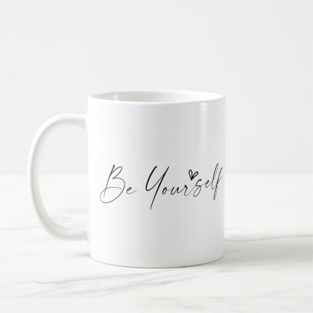 Caneca De Café Seja Você Mesmo, Tipografia Simples Moderna (Esquerda)