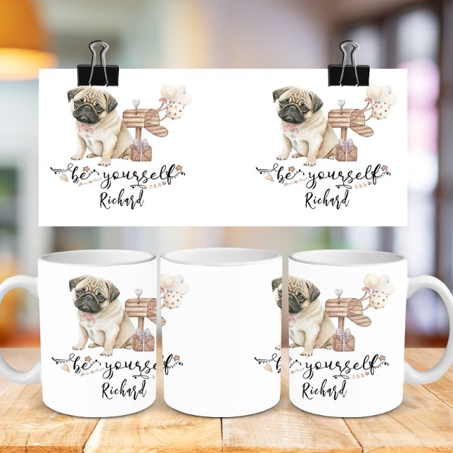 Caneca De Café Seja você mesmo um cãozinho bonitinho ao lado da c (Criador carregado)