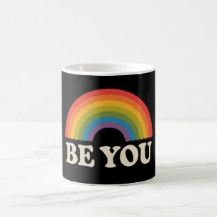 Caneca De Café Seja Você Orgulho Gay Lésbico LGBTQ Aliado Arco-ír