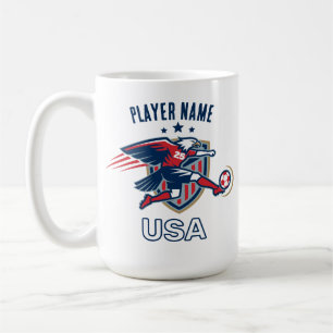 Caneca De Café Seleção Nacional Águia de Futebol dos EUA Ação Pat