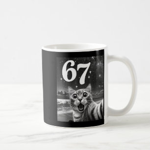Caneca De Café Selfie de Gato Com 67 Meme Gatos Engraçados Gráfic
