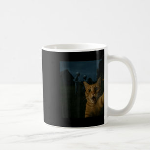 Caneca De Café Selfie De Gato Com Aliens Engraçados Presentes De