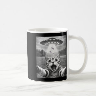 Caneca De Café Selfie de Gato com OVNI Alien Funny Cat para Homen