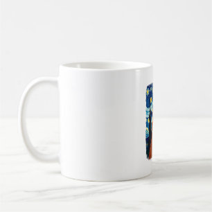 Caneca De Café Selfie de Gato Laranja Noite Estrelada Mãe de Gat