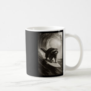 Caneca De Café Selfie Divertido de Guaxinim Surfando na Prancha d