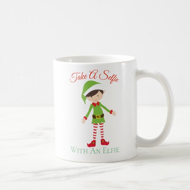 Caneca De Café Selfie Elfie (Direita)