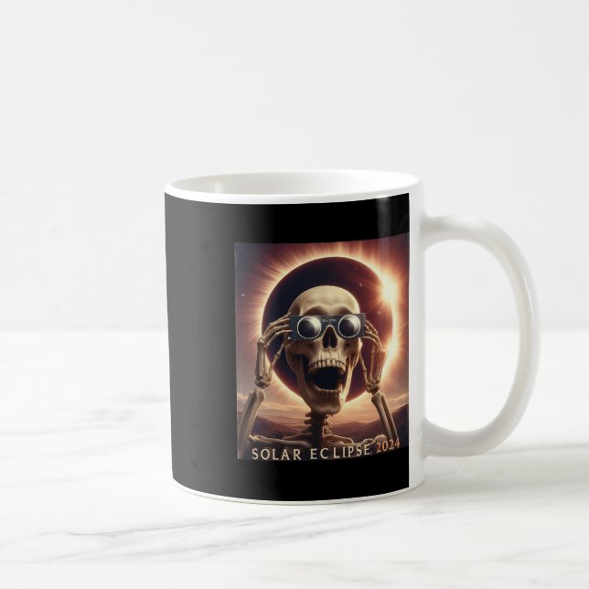 Caneca De Café Selfie Skeleton Kids Mens Eclipse Solar (Direita)