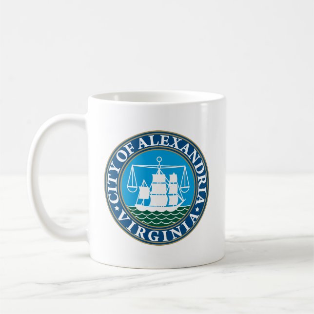 Caneca De Café Selo da cidade de Alexandria, Virgínia (Esquerda)