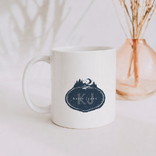 Caneca De Café Selo da Natureza com Monograma Nome Personalizad