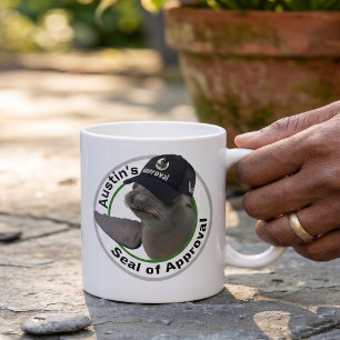 Caneca De Café Selo de Aprovação Certificado Nome Personalizado