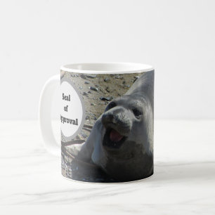 Caneca De Café Selo de aprovação Foto de selo de elefante humor