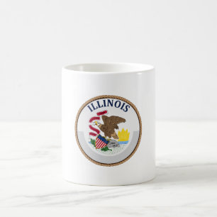 Caneca De Café Selo de Bandeira do Estado de Illinois