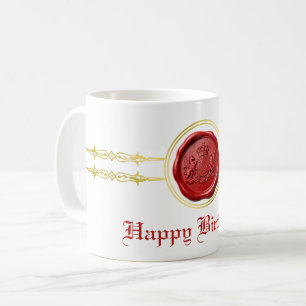 Caneca De Café Selo de Cera - Coroa e Estandarte do Brasão de Gri