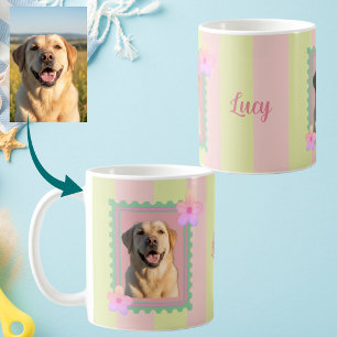 Caneca De Café Selo de Correio Pastel Personalizado com Foto de P