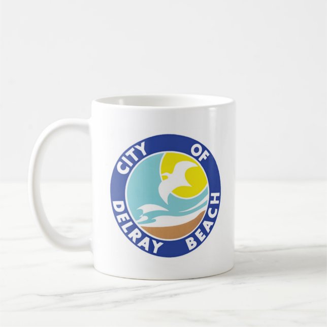 Caneca De Café Selo de Delray Beach, Flórida Café Mug (Esquerda)