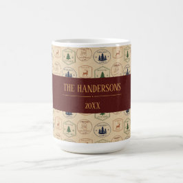 Caneca De Café Selo de Natal em Estilo Vintage