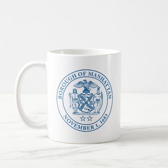Caneca De Café Selo do Borough of Manhattan, NYC Coffee Mug (Esquerda)