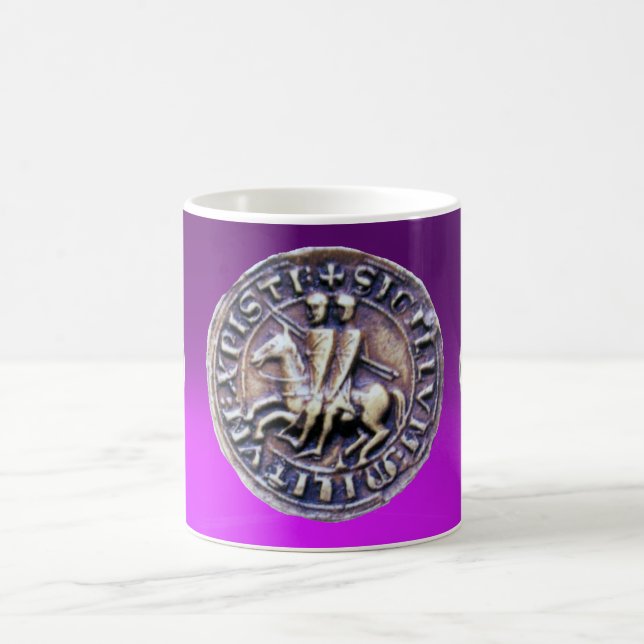 Caneca De Café SELO DO KNIGHTS TEMPLAR Roxo Gemstone (Centro)